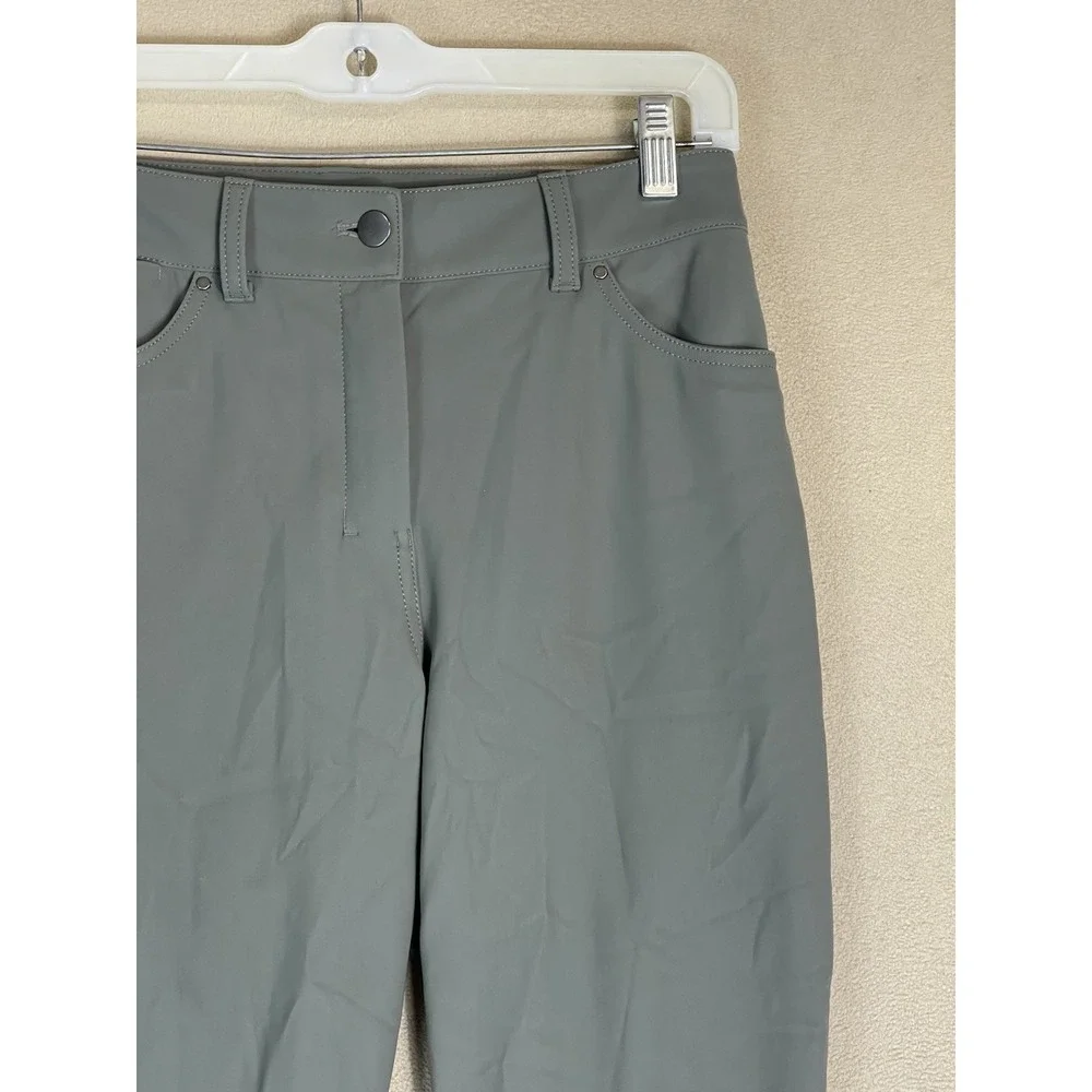 Lululemon Pants Womens 27 Green City Sleek 5 Pockets 7/8 Length Stretch Mid Rise